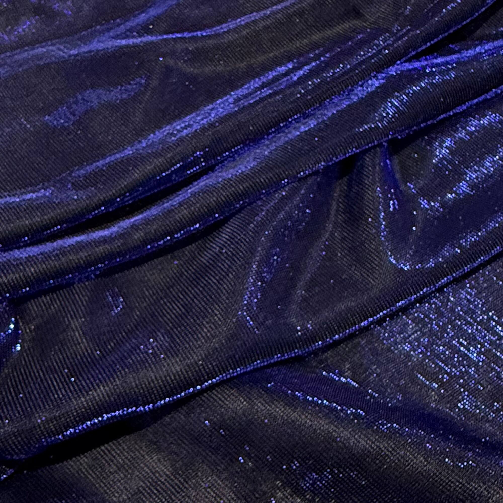 Feldman Blue Metallic Knit Fabric